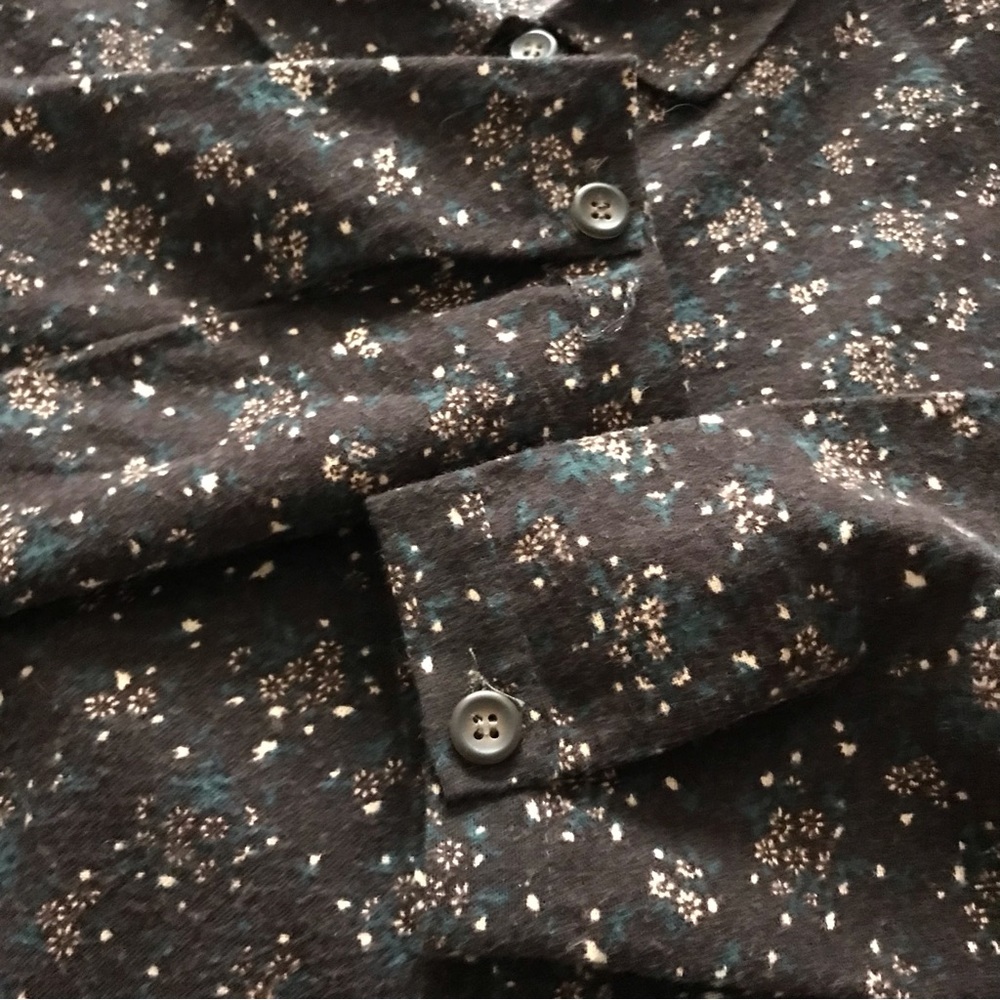 Floral Brown Long Sleeve Flannel Dress - Picture 7 of 11